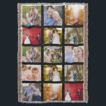 写真のコラージュ 15枚 ブラック スローブランケット<br><div class="desc">15枚の写真をレイアウトした写真コラージュスローケット。大学進学するお子さんへの素敵なプレゼント！白または赤のフォトフレームもご用意しております。  

写真はリーズのウェディングフォトグラファー、John Hope提供。彼のウェブサイト： http://www.johnhopephotography.com</div>