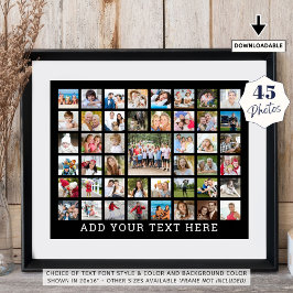 写真のコラージュ 45枚 写真 パーソナライズ カスタム カラー ポスター
