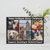 写真のコラージュ 5 楽しいクリスマス 休暇を祝おう シーズンカード (スタンド正面)
