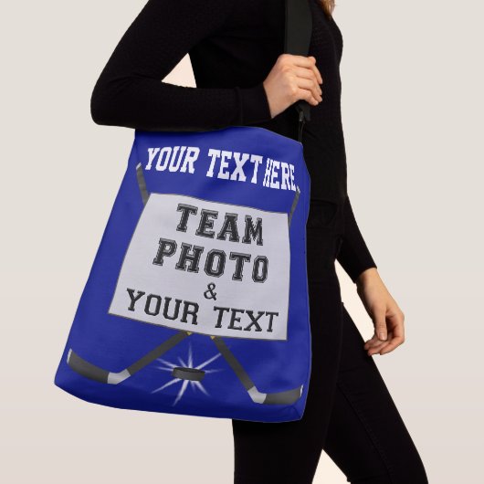 写真のコーチまたはお母さんのためのパーソナライズなホッケーのギフト クロスボディバッグ (クローズアップ)