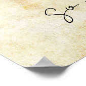 写真のコーラルダマスク金ゴールドシーティングチャート ポスター (角)