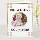 写真のゴッドファーザー金ゴールドクロスフローラブーケ カード (黄色い花)