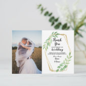 写真のサンキューカードの婚約の結婚式の金ぱく サンキューカード (スタンド正面)