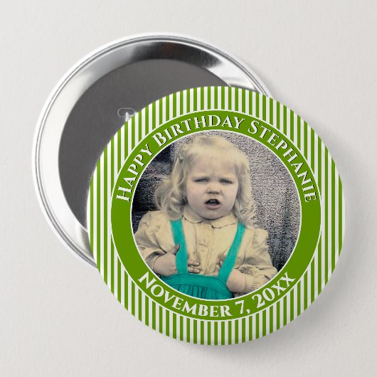 写真のシンプルストライプのパターン 缶バッジ (正面&裏面)