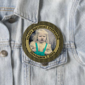 写真のシンプルストライプ金ゴールド 缶バッジ (インサイチュ)