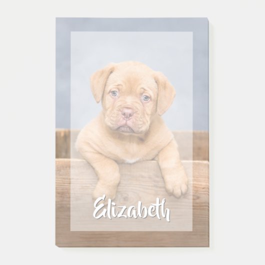 写真のシンプル白モダン文字名オーバーレイ ポストイット (正面)