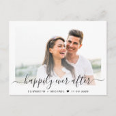 写真のスタイリッシュスクリプトの保存日付 案内ポストカード (正面)