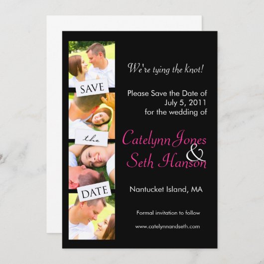 写真のストリップの保存日付! セーブザデート (正面/裏面)