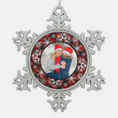 写真のスノーフレークのペーターのクリスマスの装飾 スノーフレークピューターオーナメント (正面)