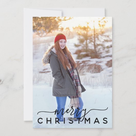 写真のスペースを確保したビッグフットメリークリスマス シーズンカード (裏面)