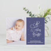 写真のタイポグラフィの生まれたばかりのなクリスマスの発表 シーズンカード (スタンド正面)