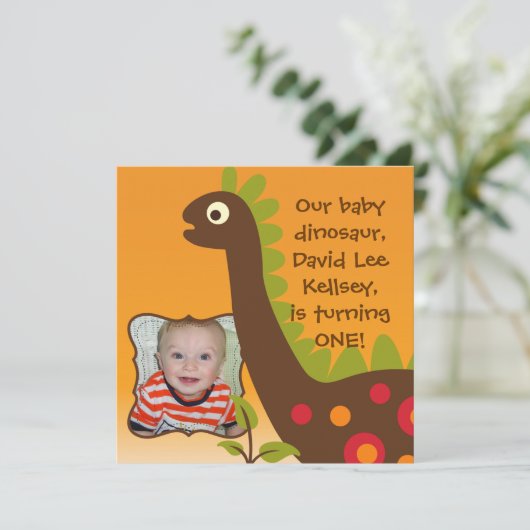 写真のディーノRifficの恐竜の誕生日の招待状 招待状 (スタンド正面)