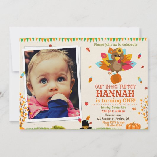 写真のトルコの誕生日招待状 トルコの招待状 招待状 (正面)