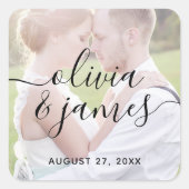 写真のトレンディースタイリッシュ書の結婚追加 スクエアシール (正面)