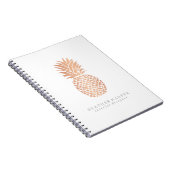 写真のノート-ばら色の金ゴールドのパイナップル ノートブック (右側)