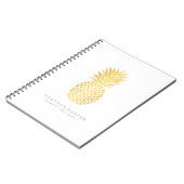 写真のノート-金ゴールドのパイナップル ノートブック (左側)