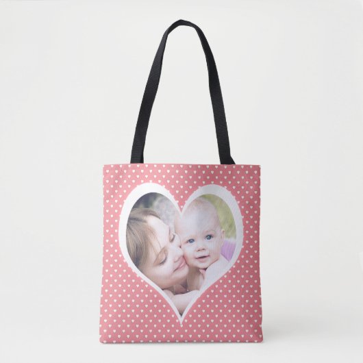 写真のハートカスタム母 トートバッグ (正面)
