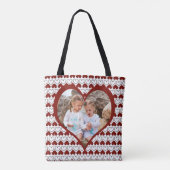 写真のハートカスタム母 トートバッグ (裏面)