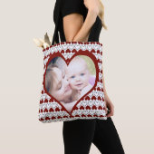 写真のハートカスタム母 トートバッグ (クローズアップ)