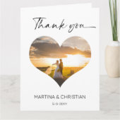 写真のハート結婚図形のサンキューカード カード (正面)