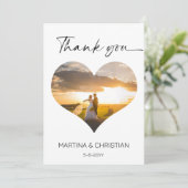 写真のハート結婚図形のサンキューカード カード (スタンド正面)