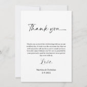 写真のハート結婚図形のサンキューカード カード (裏面)