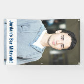 写真のバーの（ユダヤ教の）バル・ミツバーのカスタムな旗 横断幕 (横)