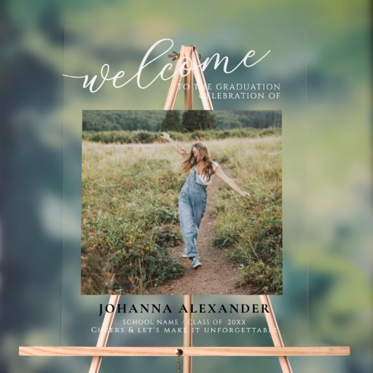 写真のパーソナモダンライズの卒業へようこそ アクリルサイン