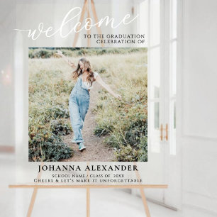 写真のパーソナモダンライズの卒業へようこそ アクリルサイン