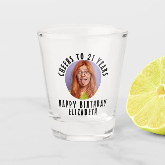 写真のパーソナライズされたおもしろいカスタムパーティー ショットグラス (正面)