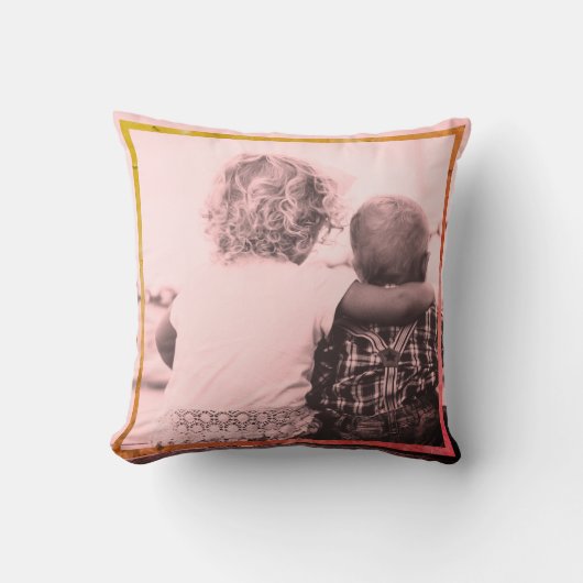 写真のパーソナライズされた引用文と名前 クッション (正面)