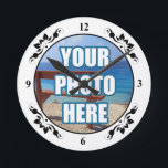 写真のパーソナライズでファンシーなフレーム ラウンド壁時計<br><div class="desc">写真のパーソナライズな空想はRicasoからの柱時計を組み立てました</div>