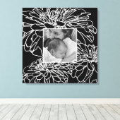 写真のパーソナライズ白黒フローラ行スケッチ キャンバスプリント (インサイチュ (ウッドフロア))