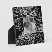 写真のパーソナライズ白黒フローラ行スケッチ フォトプラーク (正面)