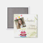 写真のパーソナライズ誕生日ウィッシュ磁石 マグネット (正面/裏面)