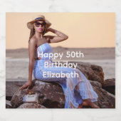 写真のパーソナライズ誕生日彼の彼女 スパークリングワインラベル (シングルラベル)