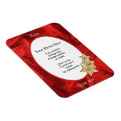 写真のパーソナライズ:赤いクリスマスの楕円フレーム マグネット (右側)