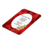 写真のパーソナライズ:赤いクリスマスの楕円フレーム マグネット (左側)