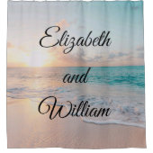 写真のビーチアットサンライズ シャワーカーテン (正面)