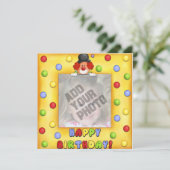 写真のピエロの誕生日カード 招待状 (スタンド正面)