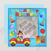 写真のピエロの誕生日カード 招待状 (正面/裏面)