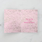 写真のピンクのポメラニア犬の幸せな母の日 カード (内部)