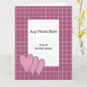 写真のピンクフレーム カード (黄色い花)