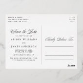 写真のファンシースクリプトの保存日付 箔招待状ポストカード (裏面)