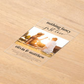 写真のファンシー結婚式を愛する者はいない アクリル招待状 (レイダウン)