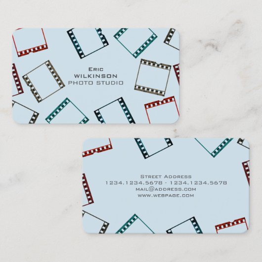 写真のフィルムテープパターン多彩なカバー 名刺 (正面/裏面)