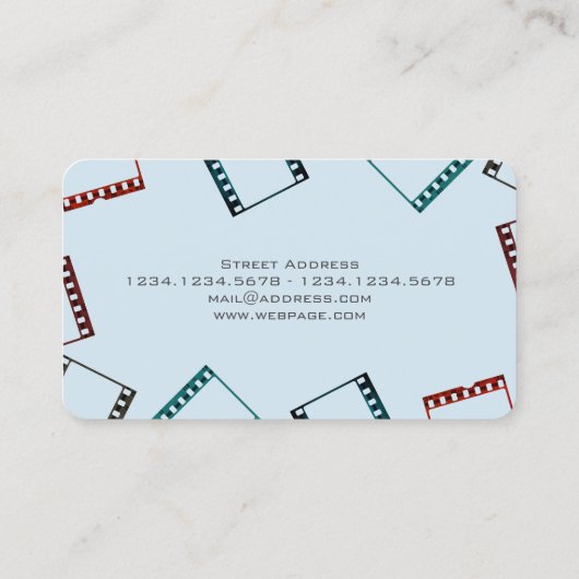 写真のフィルムテープパターン多彩なカバー 名刺 (裏面)