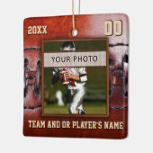 写真のフットボール・チームのギフトのアイディア、フットボールのオーナメント セラミックオーナメント (左)