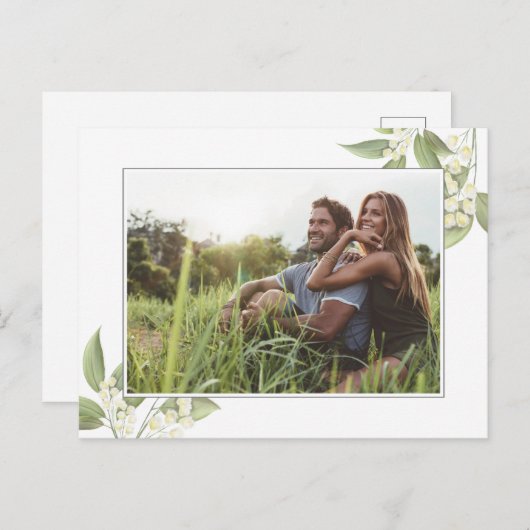 写真のフローラの結婚緑を保存 案内ポストカード (正面/裏面)