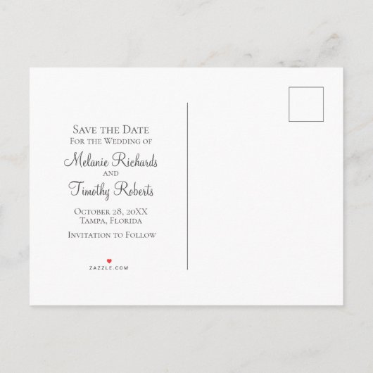 写真のフローラの結婚緑を保存 案内ポストカード (裏面)